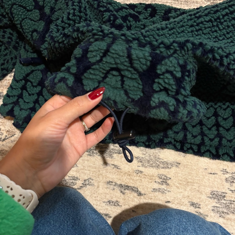 VTG Vintage woolrich green fleece teddy sweater size M snowflake - Picture 8 of 14